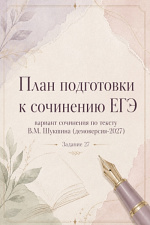 План подготовки к сочинению ЕГЭ